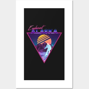 Retro Vaporwave Ski Mountain | Eaglecrest Alaska | Shirts, Stickers, and More! Posters and Art